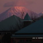 電線ない場所を探して撮る赤男体山　2015.1．2　栃木県小山市