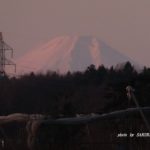 遠くてぼやけているうすい赤富士　2014.12．21　栃木県小山市